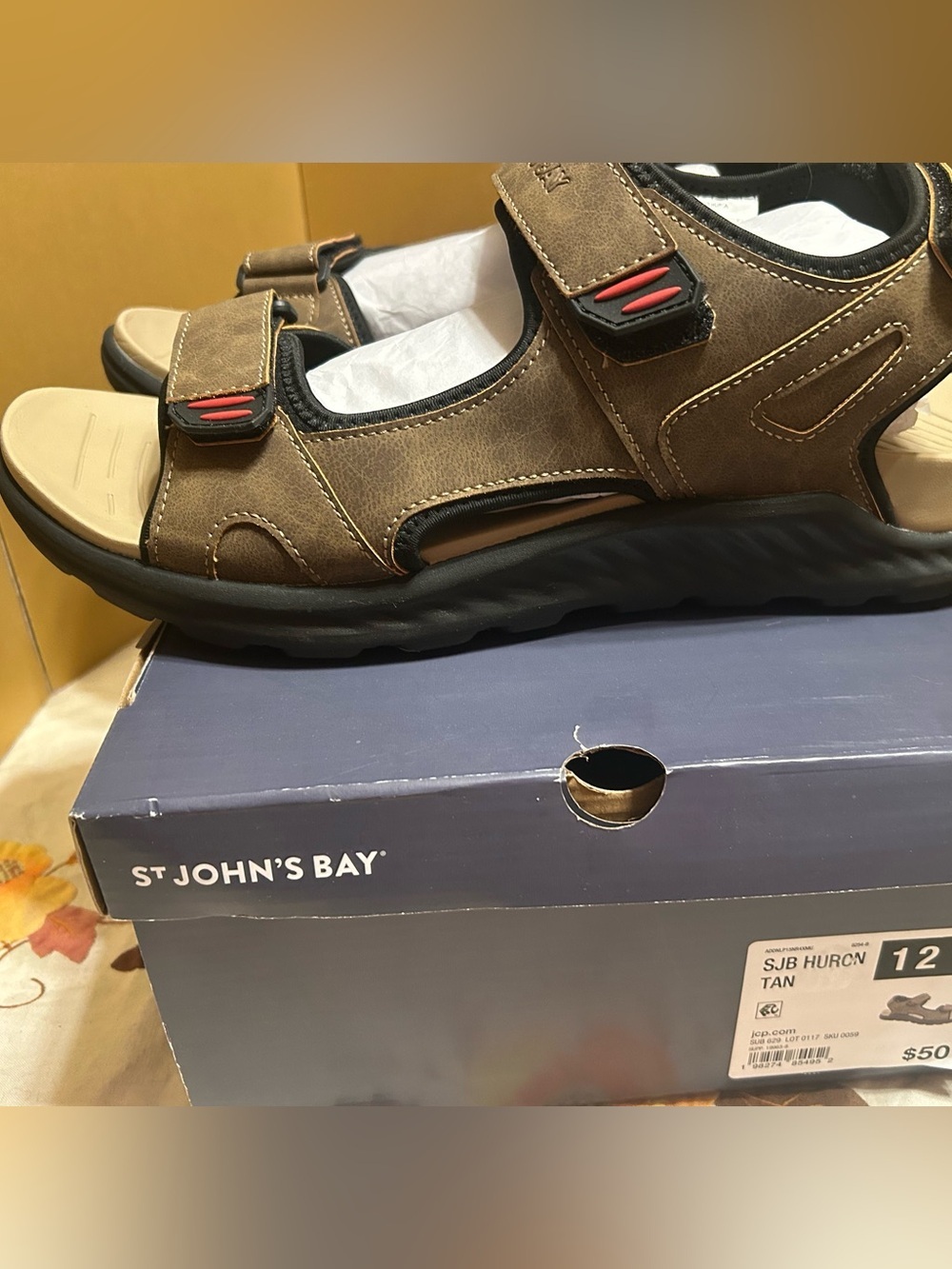 St John's Bay Men's Strap Sandals SJB Huron Size 12M New In Box - Picture 4 of 11